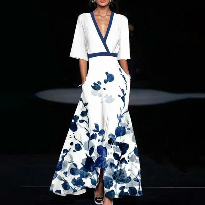 Lune London | Wrap Maxi Dress with Bold Floral Pattern for Women