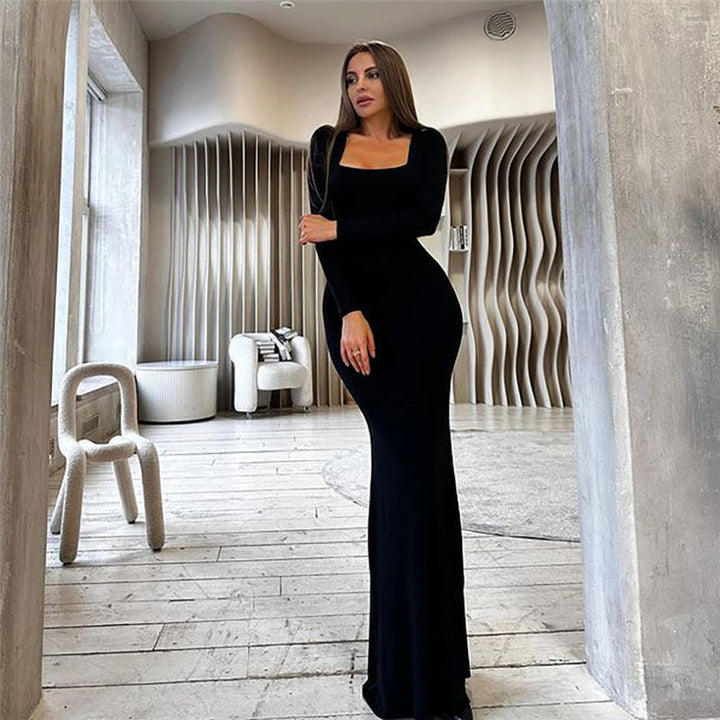 Lune London | Elegant Long Sleeve Bodycon Maxi Dress