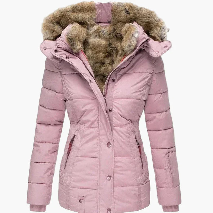 Lune London | Quilted winter jacket with hood and synthetic fur - Highlight your silhouette, ideal for cold days