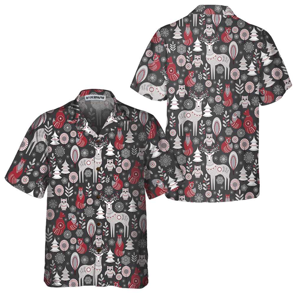 Lune London | Hawaiian shirt Scandinavian forest animals, Cool Christmas shirt for men and women