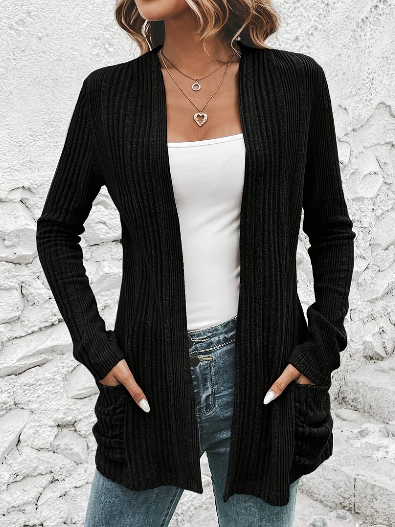 Lune London | Long-sleeved cardigan with open front and two pockets