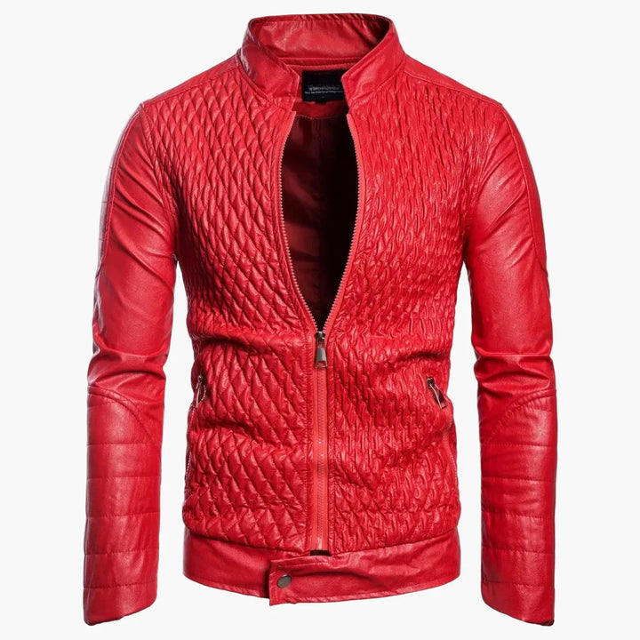 Lune London | Biker-style transitional jacket with high collar and diamond design - Perfect for everyday and leisure