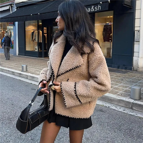 Lune London | Veste en fleece pour femmes - Beige - Chaud et confortable