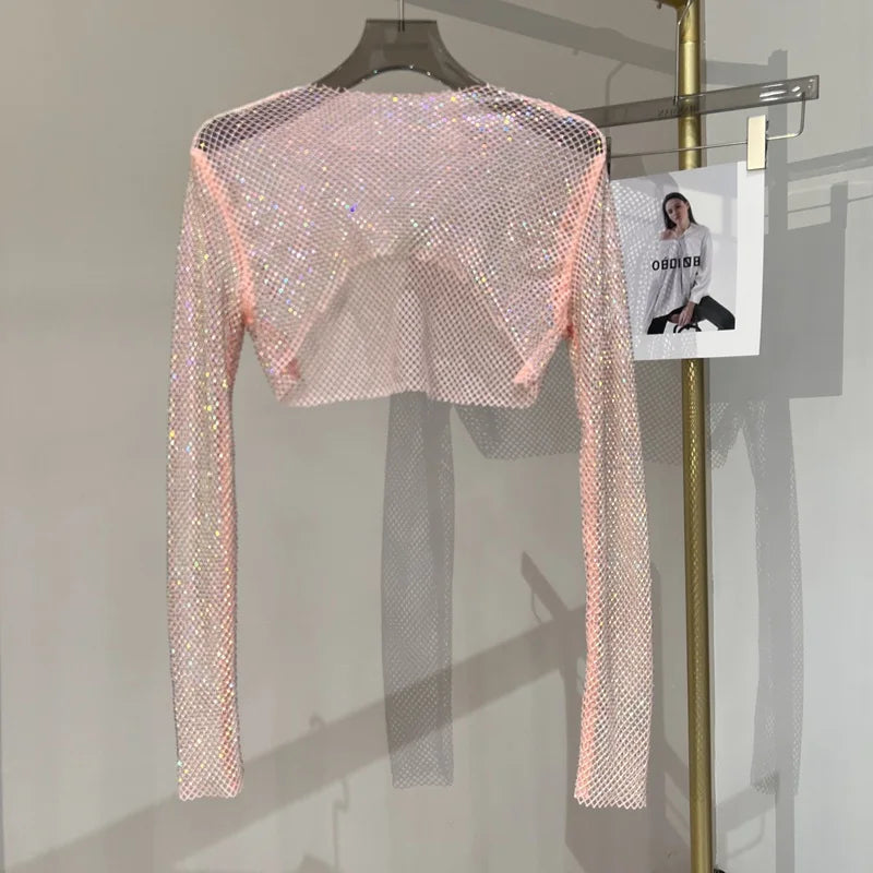 Lune London | Diamond Long Sleeve Net Top