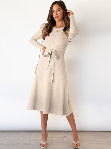 Lune London | Knitted Midi Dress with Round Neckline