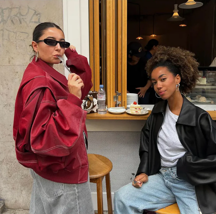 Lune London | Oversized leather bomber jacket
