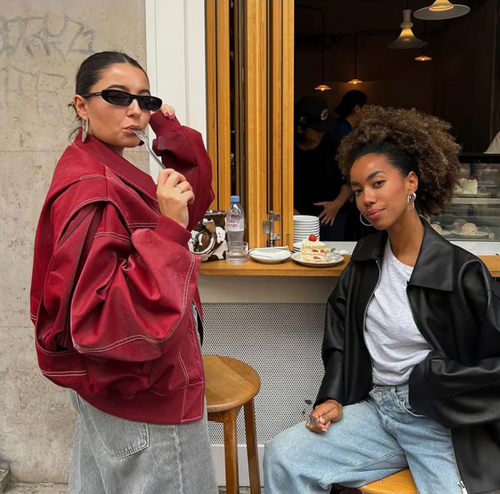 Lune London | Oversized leather bomber jacket