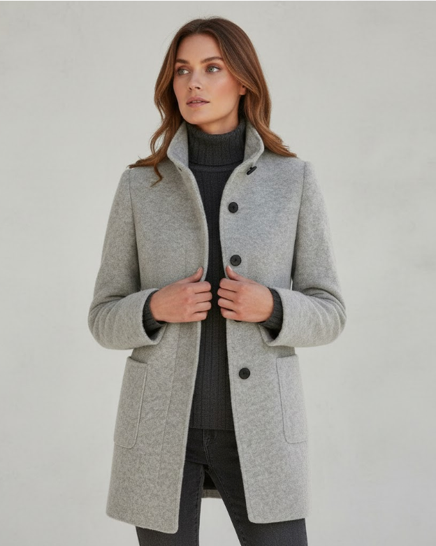 Lune London | Elegant modern short coat transition jacket for everyday and work