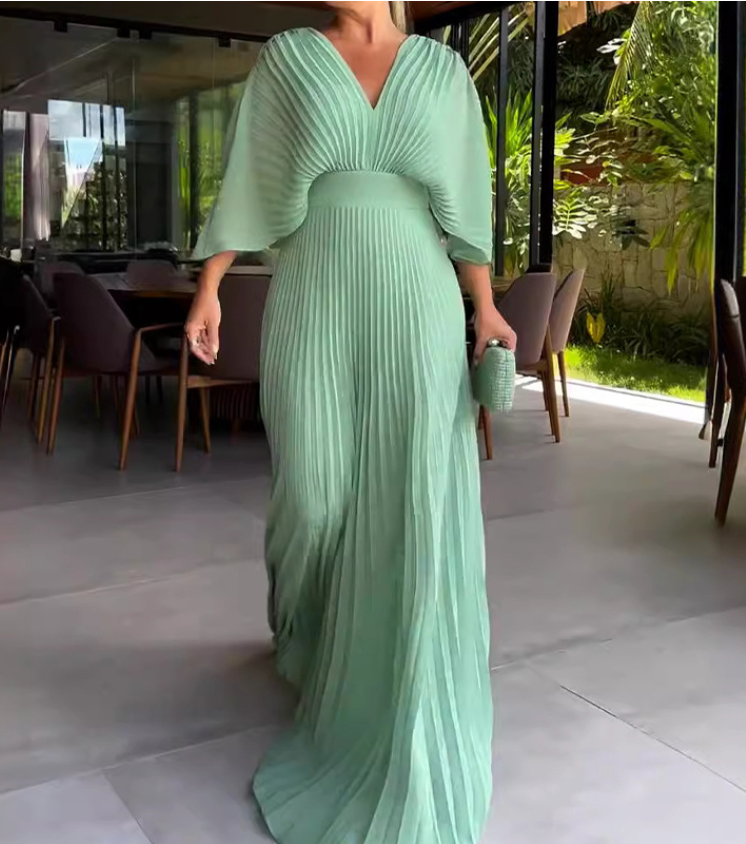 Lune London | Vibrant Pleated Maxi Dress