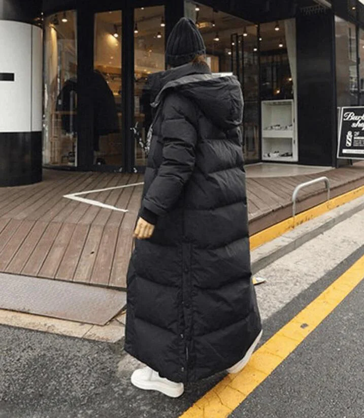 Chic Und Stil | Long Down Jacket with Hood for Women