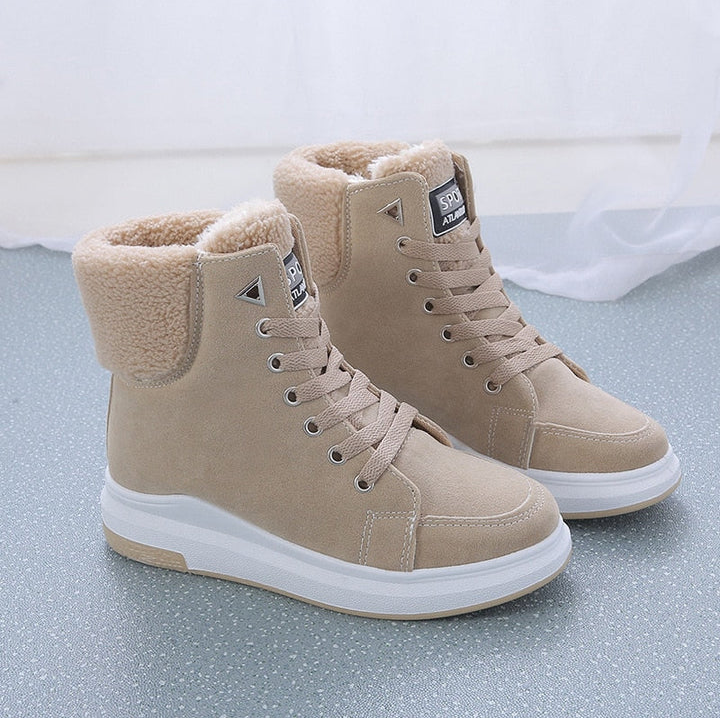 Lune London | Felt Lined Laced Boots Winter Boots Ankle Boots