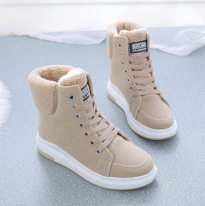 Lune London | Felt Lined Laced Boots Winter Boots Ankle Boots