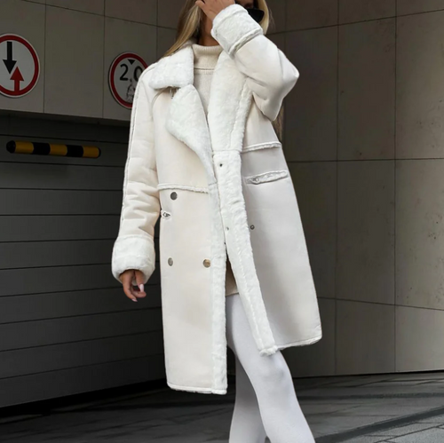 Lune London | elegant long fleece coat for women