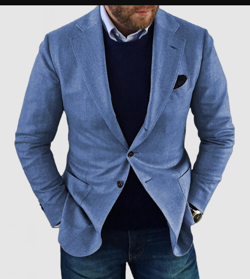 Lune London | Men's Cardigan with Casual Buttons Pockets and Lapel Collar Solid Color Long Sleeves