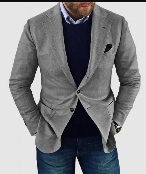 Lune London | Men's Cardigan with Casual Buttons Pockets and Lapel Collar Solid Color Long Sleeves