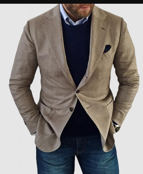 Lune London | Men's Cardigan with Casual Buttons Pockets and Lapel Collar Solid Color Long Sleeves