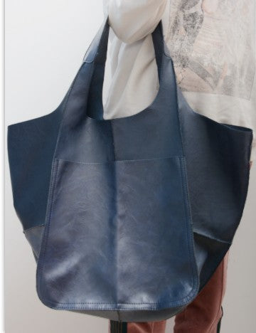 Chic Und Stil | Simple Large Bag Soft Leather Large Capacity One Shoulder Portable Tote Bag