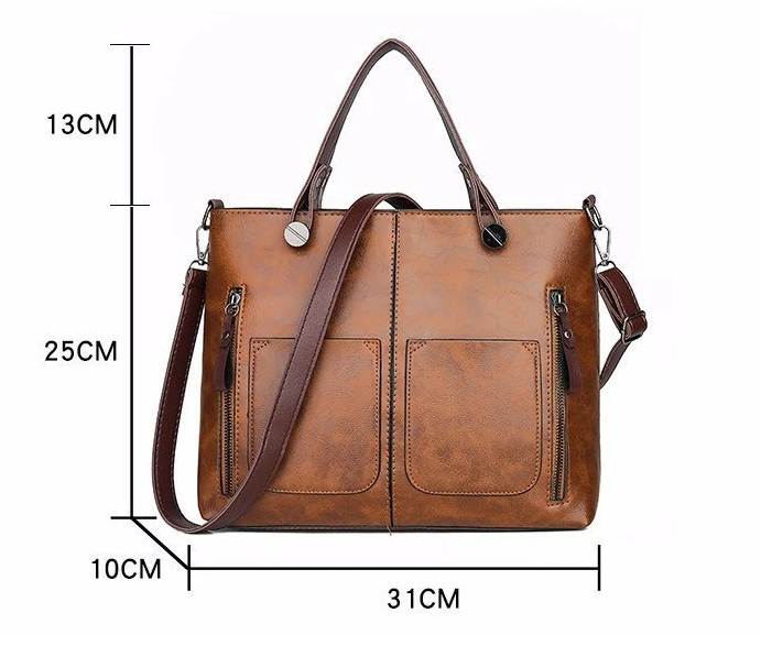 Lune London | Structured leather handbag with two compartments for women