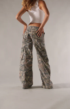 Lune London | Low Rise Cargo Pants Brown Camo
