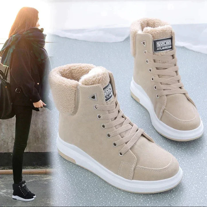 Lune London | Felt Lined Laced Boots Winter Boots Ankle Boots