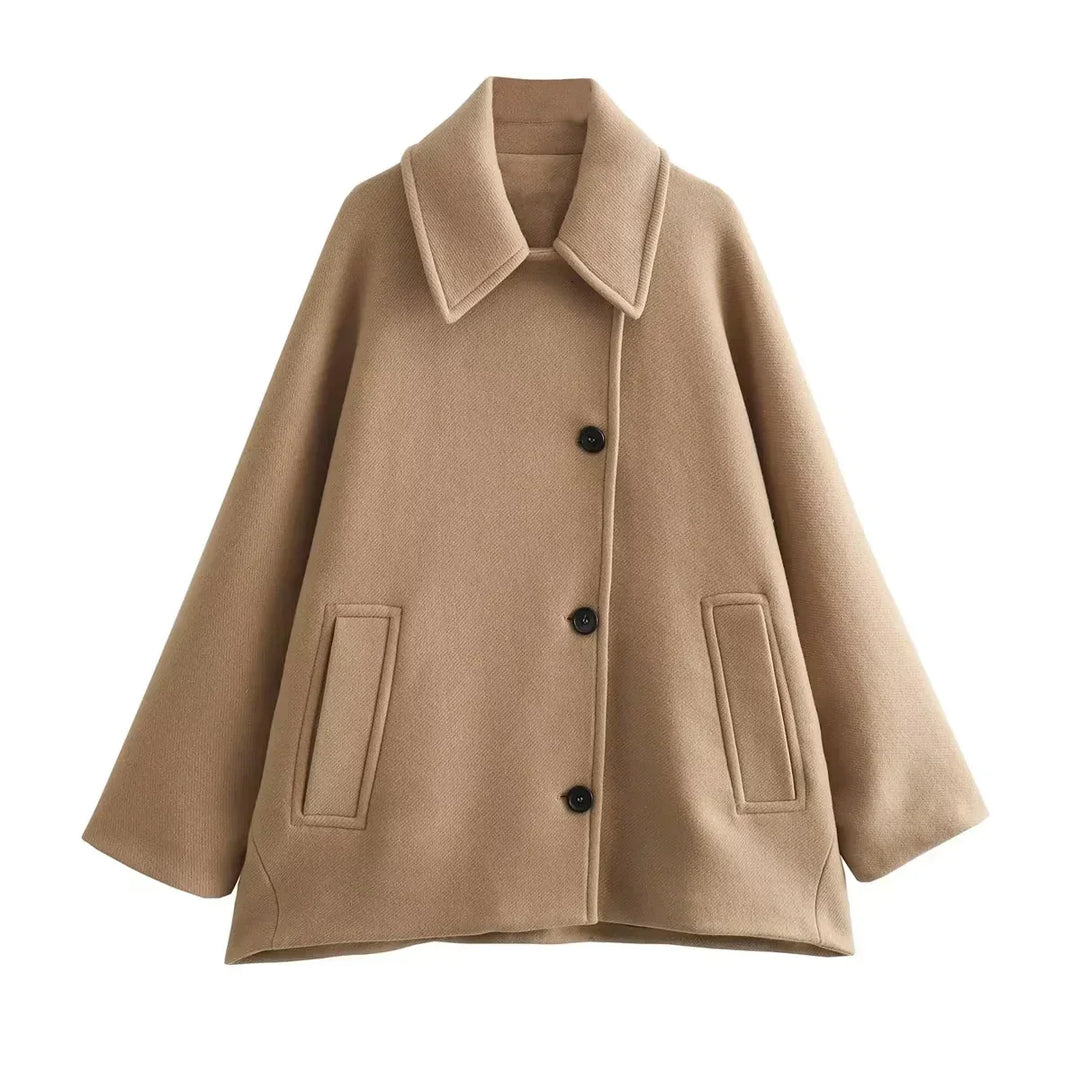 Lune London | Coat - Oversized Fit - Classic Collar - Button Closure - Long Sleeves