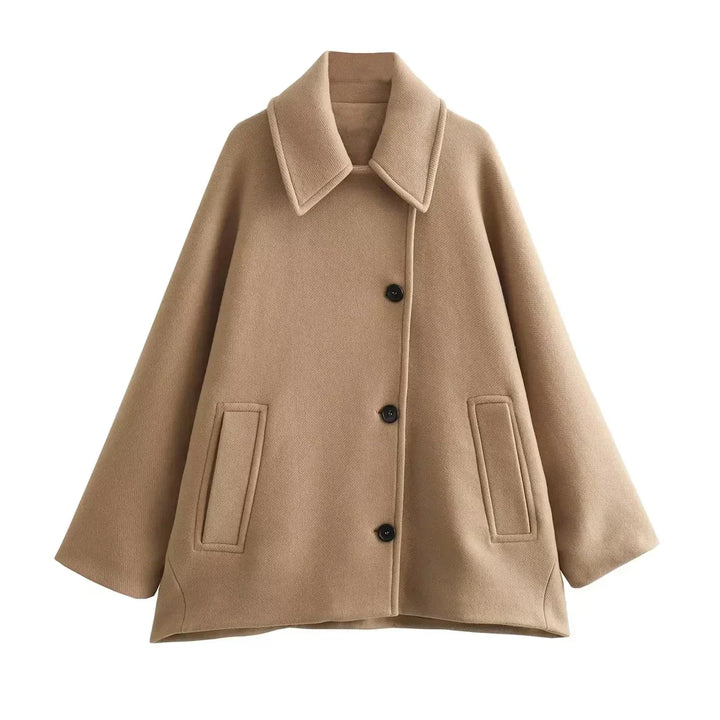 Lune London | Coat - Oversized Fit - Classic Collar - Button Closure - Long Sleeves