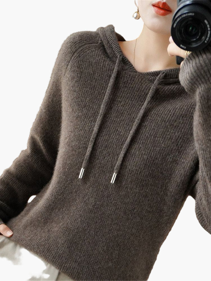 Lune London | Knit sweater with hood - Comfortable and stylish everyday hoodie