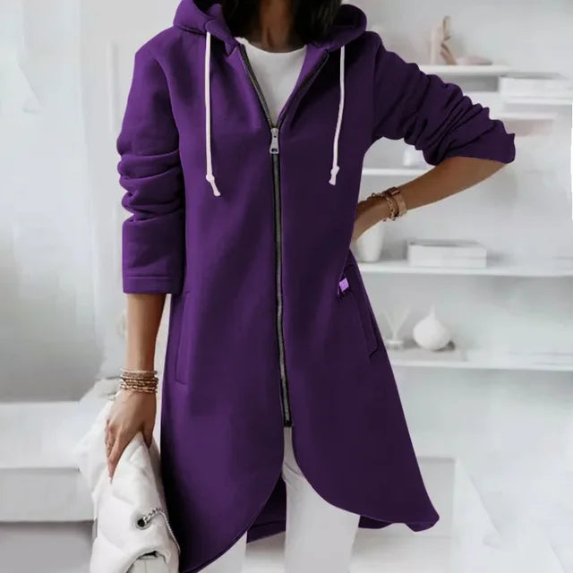 Lune London | Hooded cardigan with curved hem