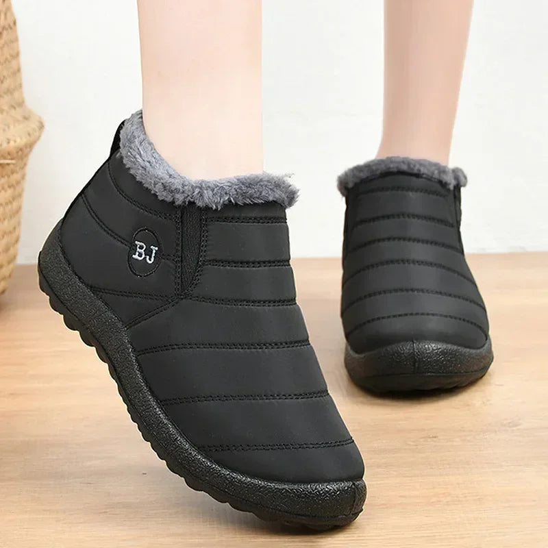 Lune London | Ankle boots - Padded Waterproof - Slip-on - Plush Covered - Flat Sole