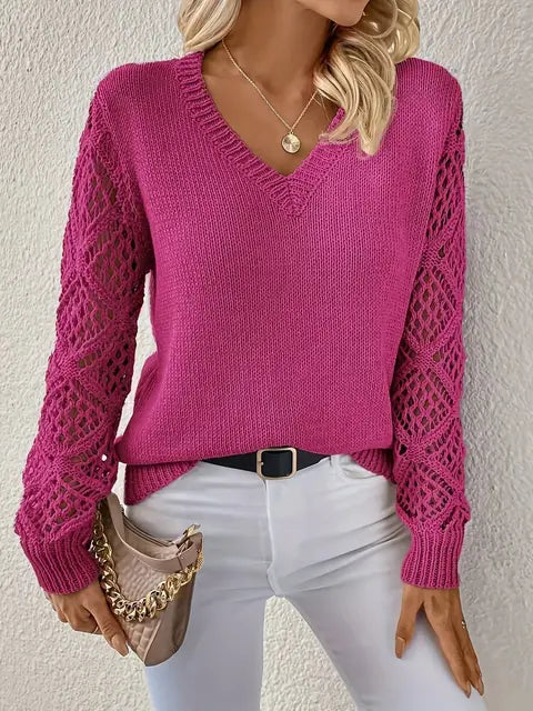 Lune London | Solid V-neck knit sweater