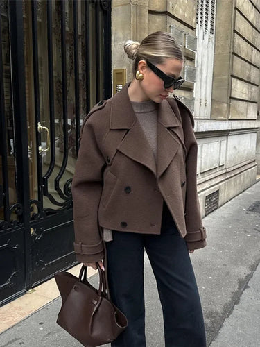 Lune London | Women's coffee wool jacket - Casual and comfortable