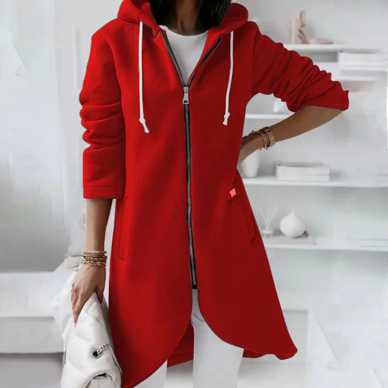 Lune London | Hooded cardigan with curved hem