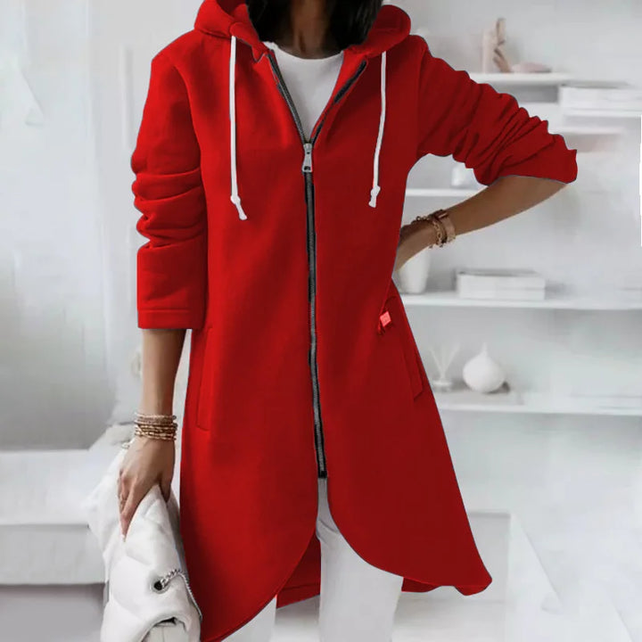 Lune London | Hooded cardigan with curved hem