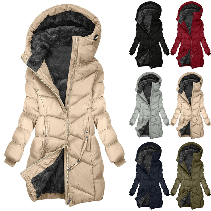Lune London | Long Winter Down Coat with Hood - Windproof, Warm Outdoor Parker