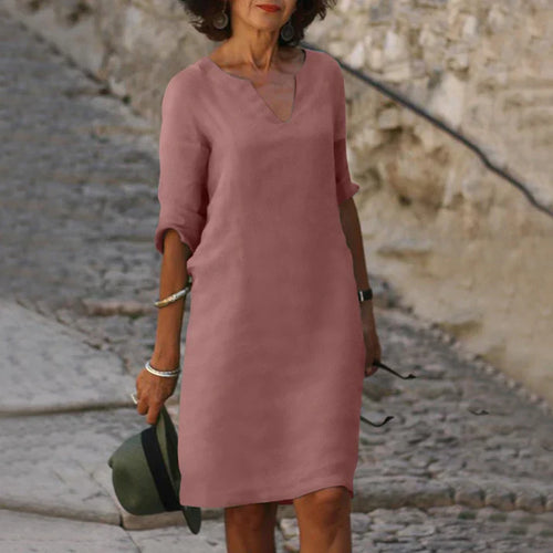 Lune London | Elegant Summer Dress Made of Linen with V-Neck