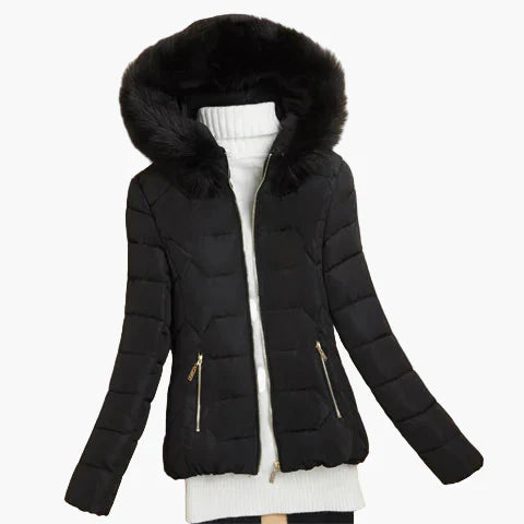 Lune London | Quilted winter jacket with hood and large collar - Elegant urban style for cold days