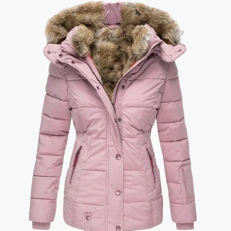 Lune London | Winter jacket with hood and faux fur trim - Stylish and fitted outdoor jacket for cold days