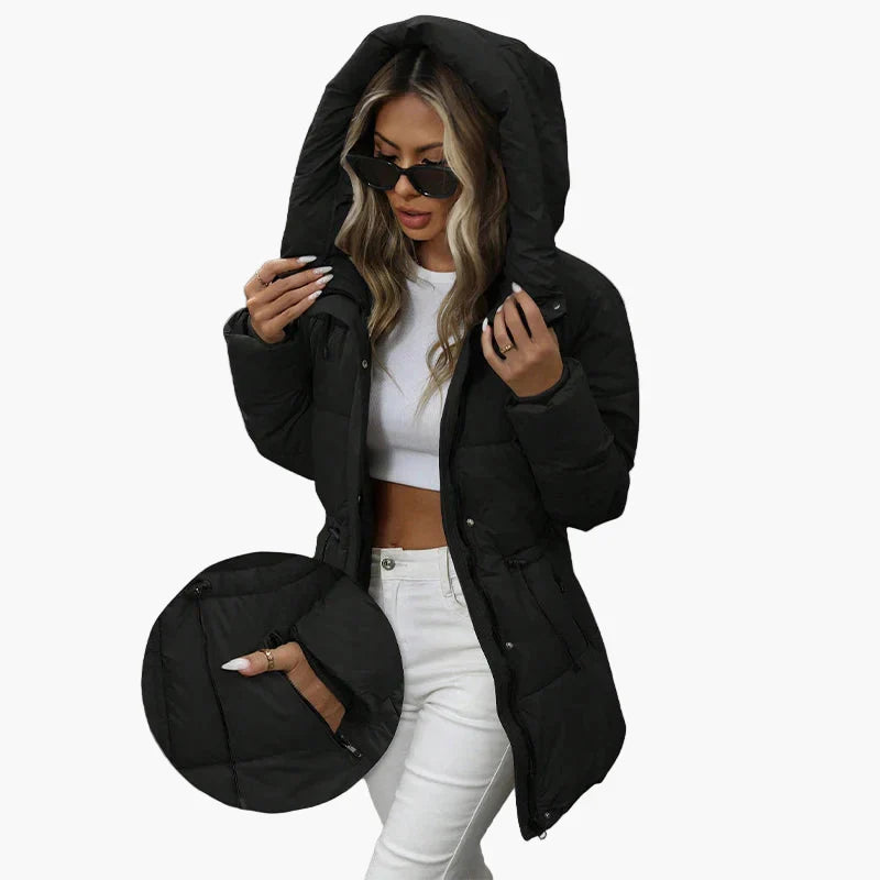 Lune London | Quilted winter jacket with hood - Elegant and warm coat for leisure and everyday use