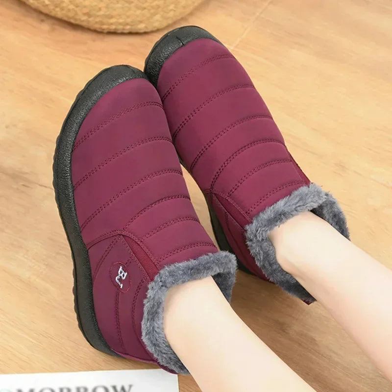 Lune London | Ankle boots - Padded Waterproof - Slip-on - Plush Covered - Flat Sole
