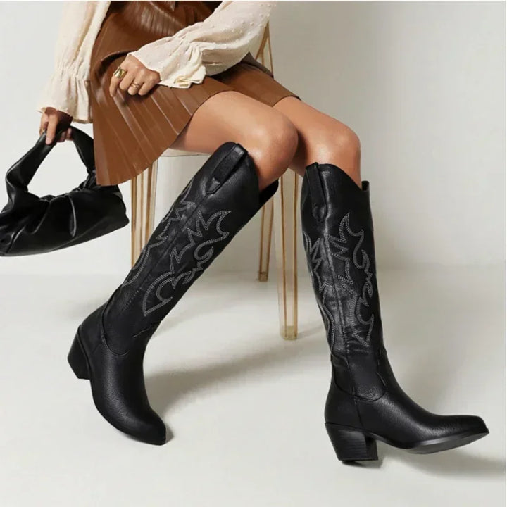 Lune London | Knee-High Cowboy Boots Made Of Suede for Women