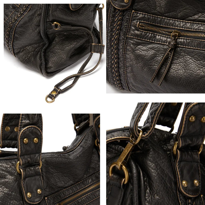Lune London | Obsidian Luxury Black Leather Handbag