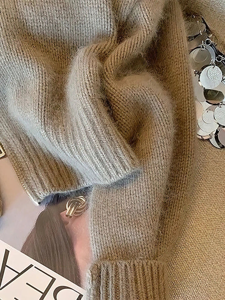 Lune London | Zipped cardigan with elegant collar - Trendy short cardigan for everyday and office