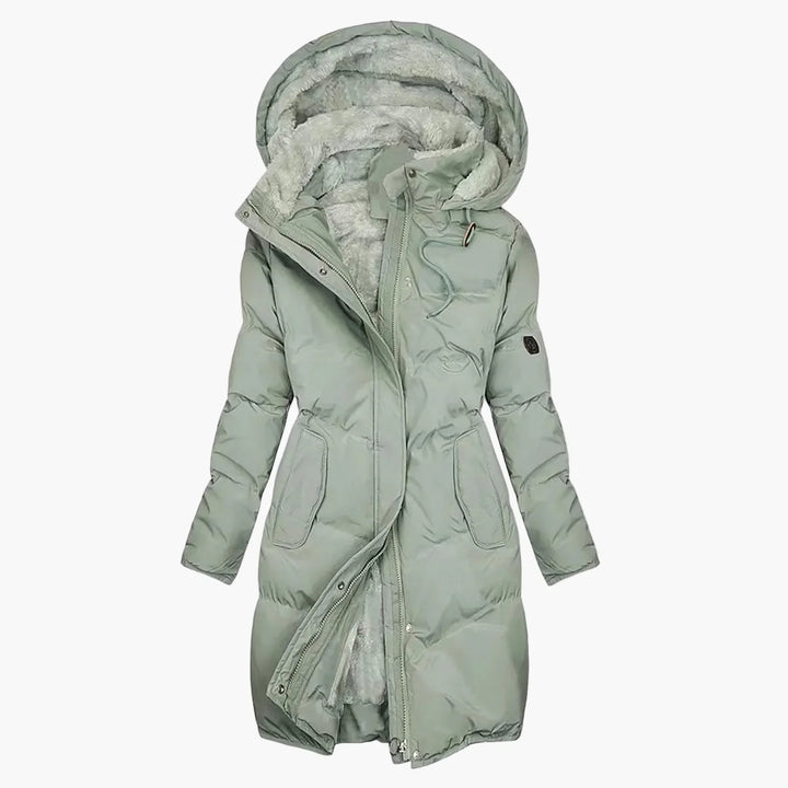 Lune London | Winter Coat Long Hooded Jacket Warm Padded Elegant Leisure
