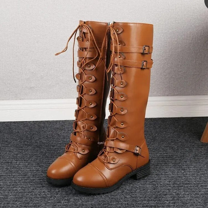Lune London | Retro Lace-up Boots with Buckle