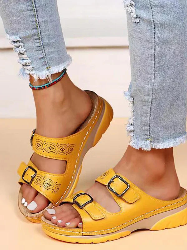 Lune London | Orthopedic Adjustable Sandals - Breathable Synthetic Leather - with Triple Foot Support
