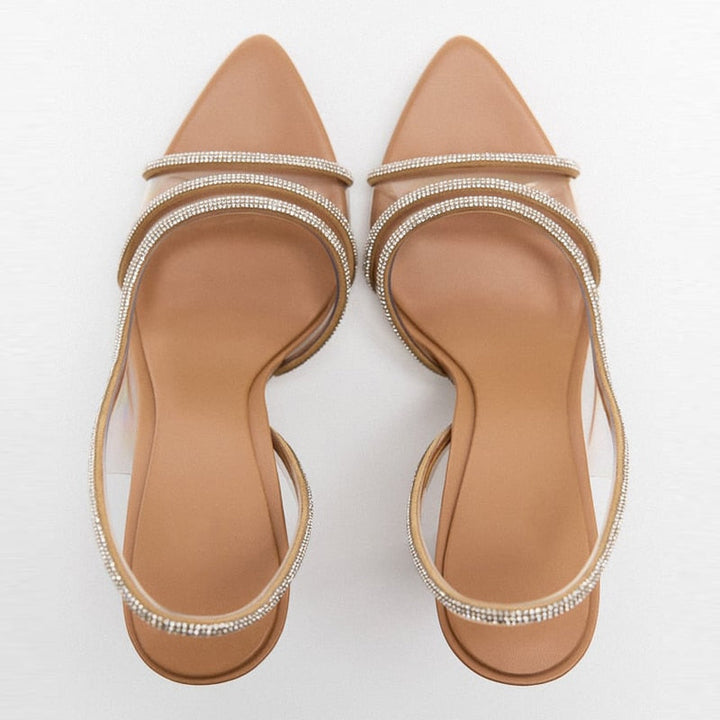 Chic und Stil | Elegant High-Heeled Sandals Stiletto Slingback Peep Toe Shoes