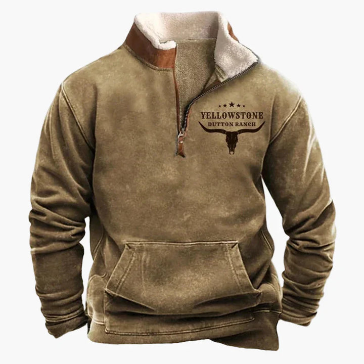 Lune London | Western style sweater with aztec pattern and longhorn design - Comfortable casual sweatshirt for outdoor activities and everyday wear