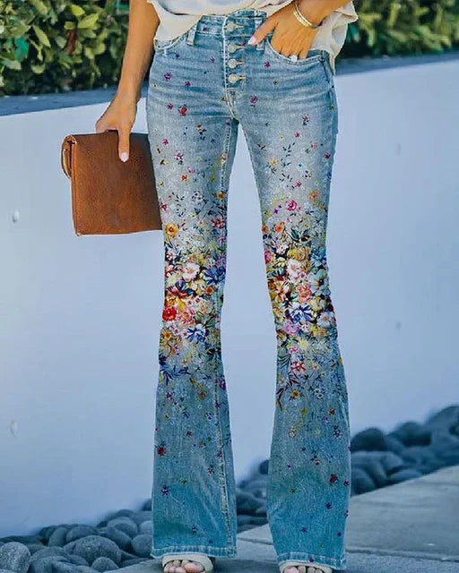 Women's Denim Flared Jeans with Trendy Cut & High Fit Lune London