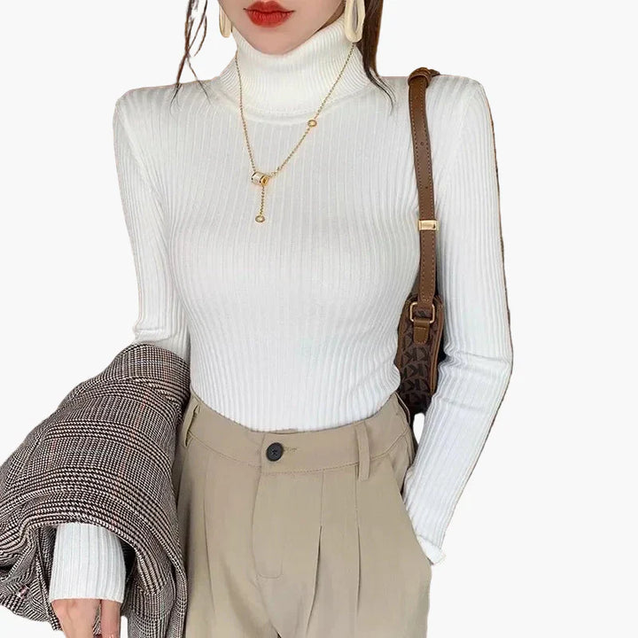Lune London | Basic ribbed turtleneck sweater with long sleeves - Versatile autumn and winter look