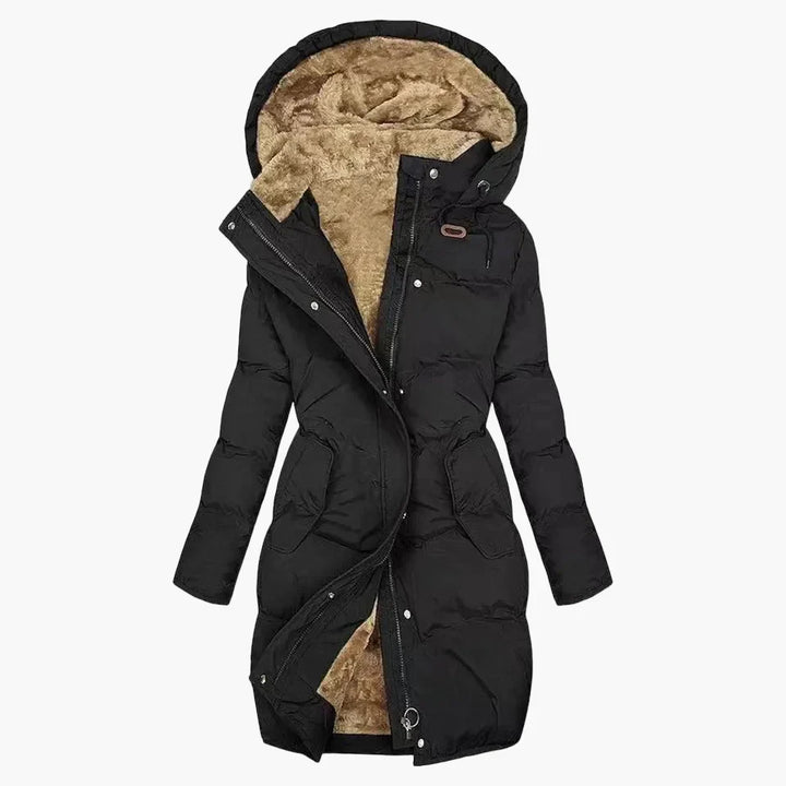 Lune London | Winter Coat Long Hooded Jacket Warm Padded Elegant Leisure
